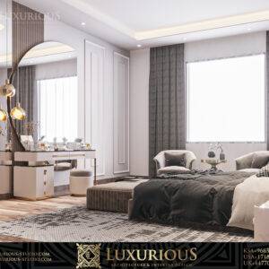 MASTER BEDROOM INTERIOR DESIGN التصميم الداخلي لغرفة النوم الرئيسية
