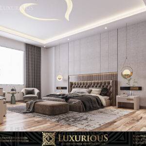 MASTER BEDROOM INTERIOR DESIGN التصميم الداخلي لغرفة النوم الرئيسية