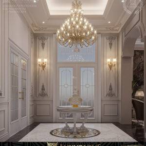 التصميم الداخلي لمدخل الفيلا