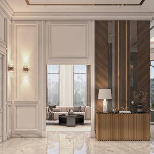 التصميم الداخلي لمدخل الفيلا