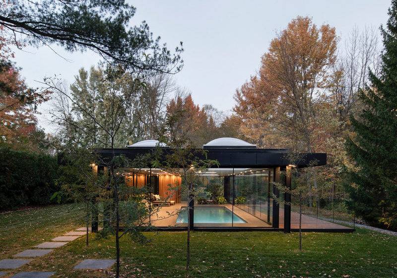 Maurice Martel architecte creates swimming pool in a garden and it’s nothing short of a dream