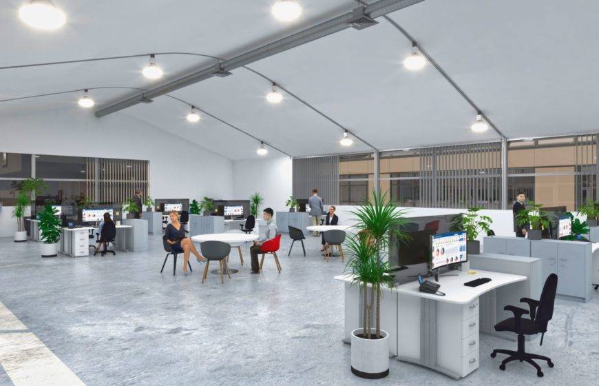 Losberger De Boer offers rapidly deployable structures to maintain social distancing
