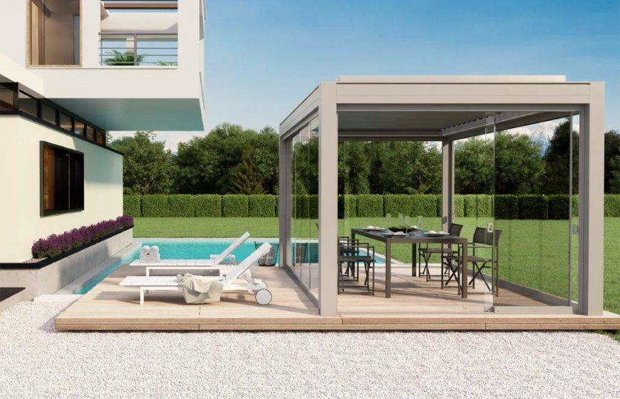 KE Outdoor Design introduces the new LINE GLASS sliding closing system