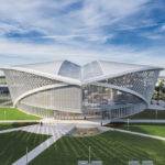 This university campus designed by ikon.5 architects is inspired by the gracefulness of birds in flight