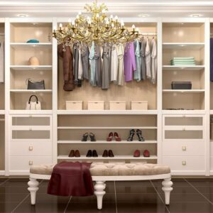 أفكار عصرية وأنيقة لتصميم غرفة ملابس صغيرة