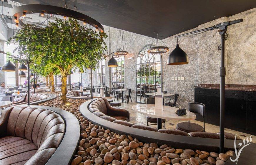 Sazar Design creates a modern, American style atmosphere for Beef Stock Restaurant in Saudi Arabia