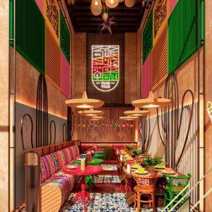 تصميم داخلي مطعم في الدمام taco ville