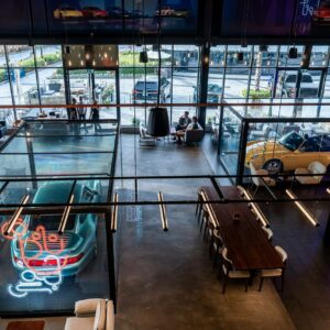 Porsche’s DRVN is inspired by rustic design elements, cars, and coffee