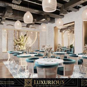 تصميم داخلي مقهى في السعودية بلمسات شرقية