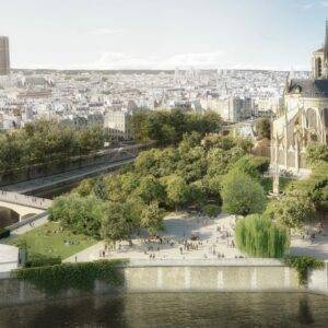 New design of Notre-Dame de Paris surroundings unveiled for the first time, supported by Autodesk