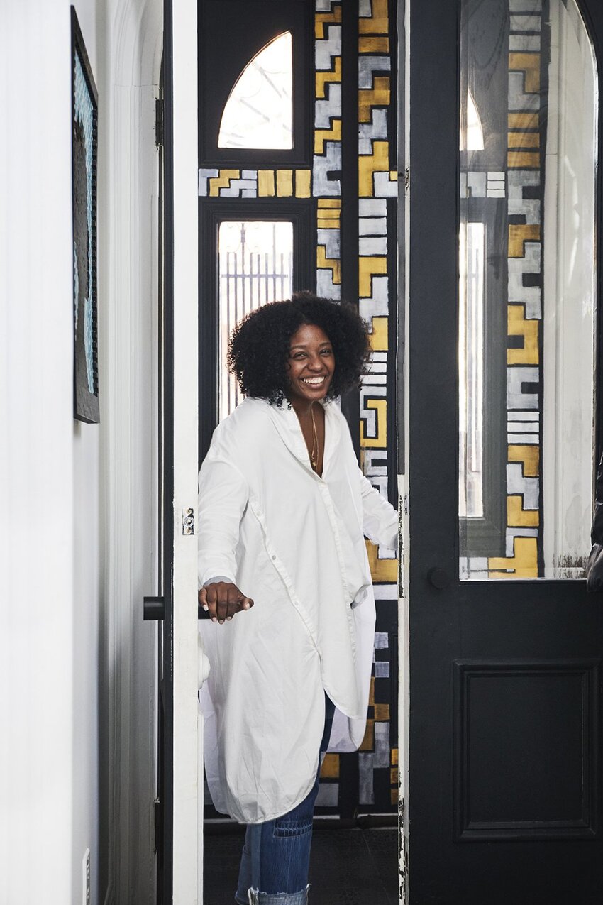 interior designer delia kenza at her home in brooklyn new york