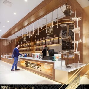 Brown Box Chocolate تصميم محل شوكولا