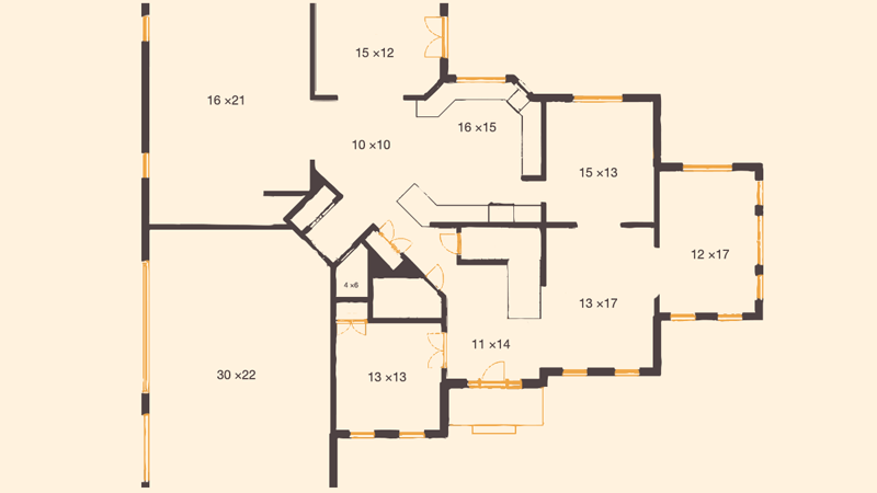 مخطط دور أرضي لفيلا على 500 متر2