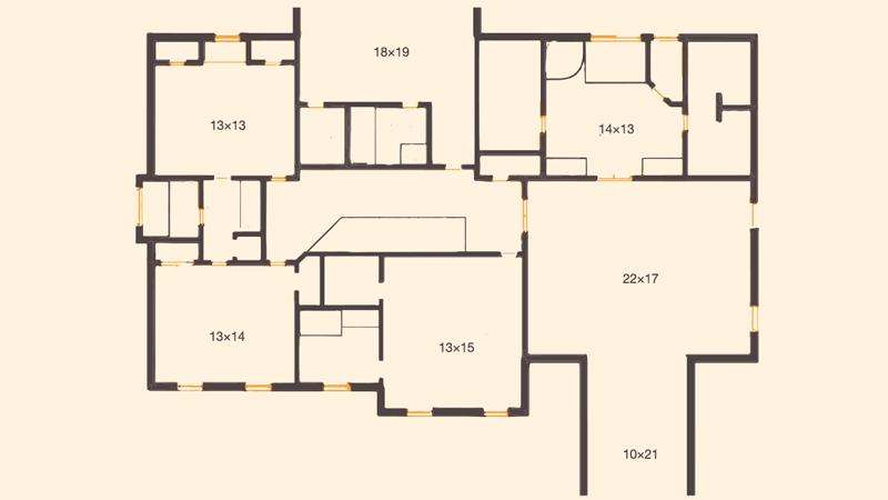 مخطط دور أول علوي لفيلا على 500 متر2
