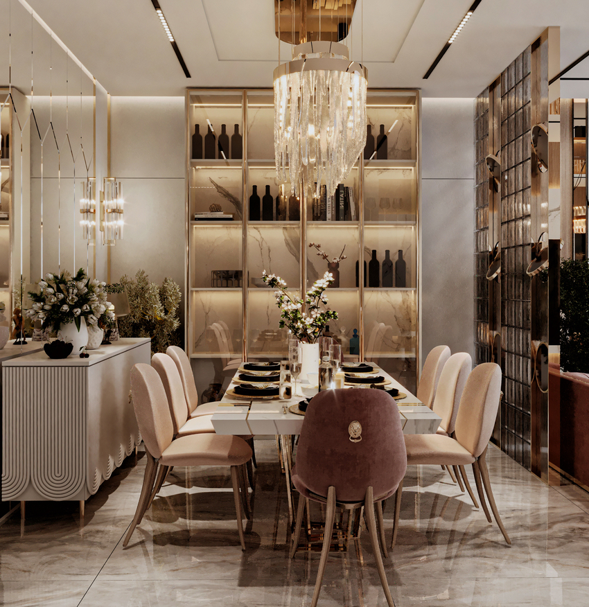 Luxury Living and Dining Area In Partnership With Omar Hussam 216 m5