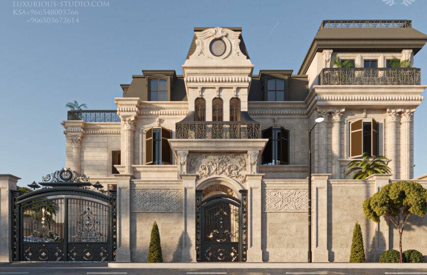 Classic facade design for a luxury palace in Dammam