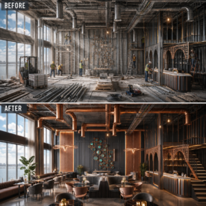 Before and After Lounge and Café Projects: Interior Design and Execution from Concept to Opening