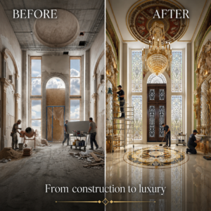 Before and After Palace Projects: Interior Design and Execution from Concept to Completion