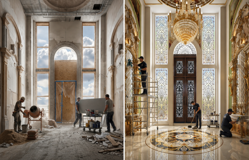 Before and After Palace Projects: Interior Design and Execution from Concept to Completion